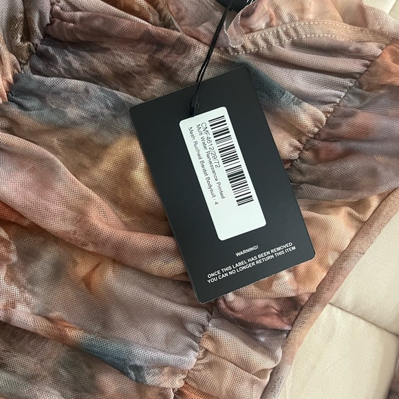 Mesh Ruched Bardot Bodysuit - Picture 2 of 6